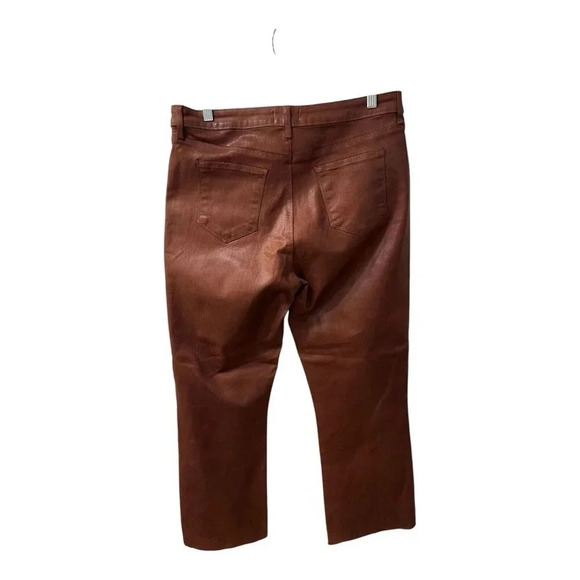 L'Agence Kendra High Rise Cropped Flare Pants Java Coated Women's Size 33 NWT - Picture 6 of 11